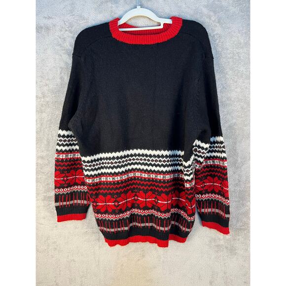 Karen Scott Wool Blend Sweater 1X Ugly Christmas Sweater Holidays Snowflakes - Picture 3 of 6